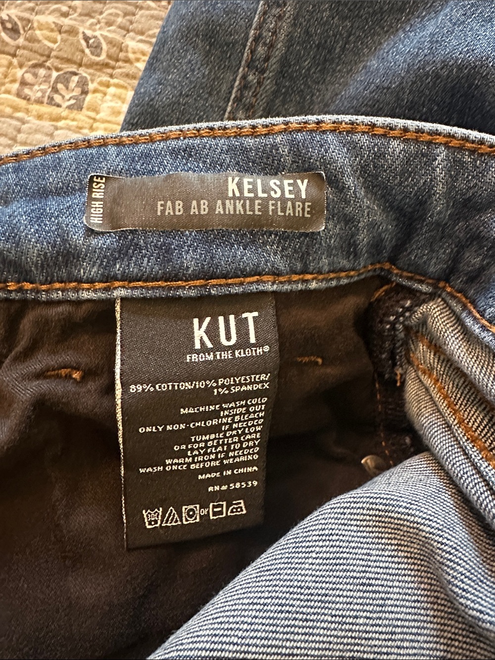 Kut from the Kloth Kelsey High Rise Ankle Flare Jeans - Dark Blue